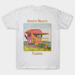 Cute Lifeguard tower in South Beach Miami Florida T-Shirt